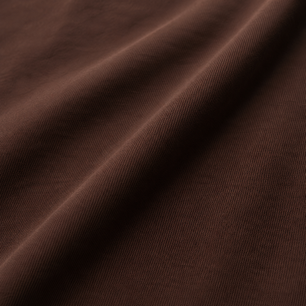 Close-up of brown fabric with visible texture